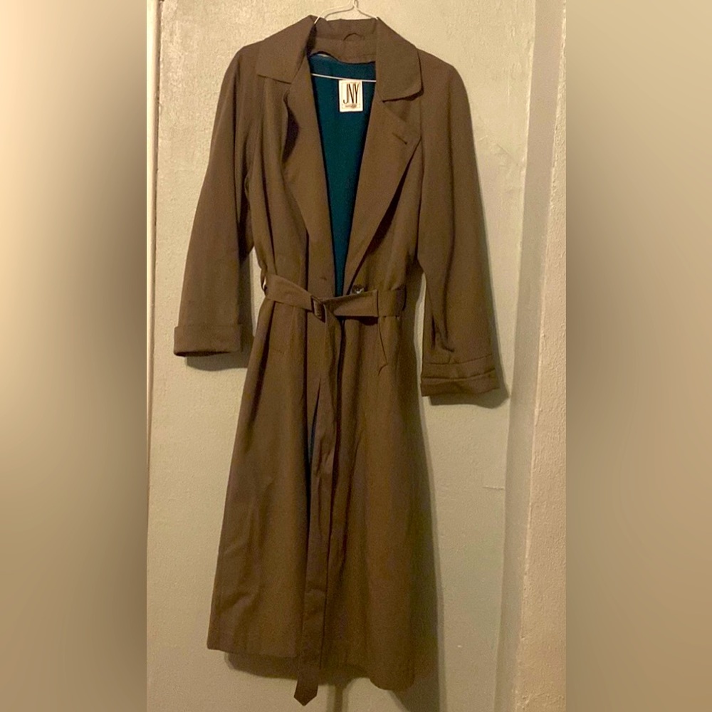 JNY lined long rain coat